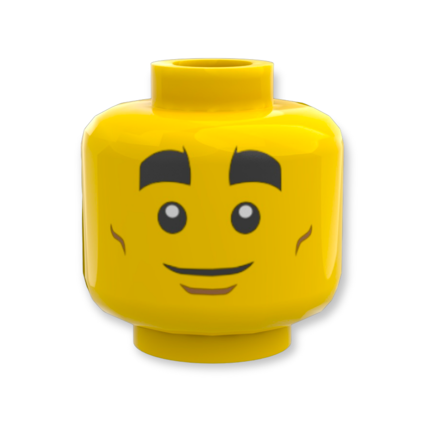 LEGO Head - 2970 Dual Sided Thick Black Eyebrows