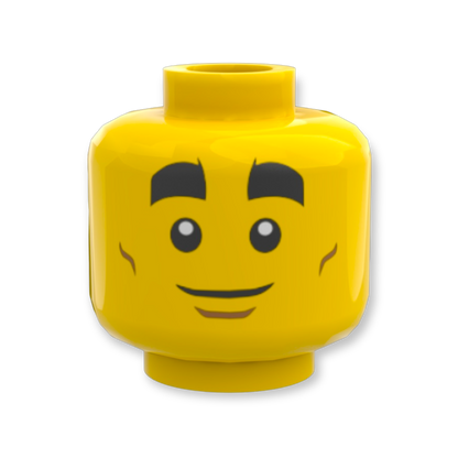 LEGO Head - 2970 Dual Sided Thick Black Eyebrows