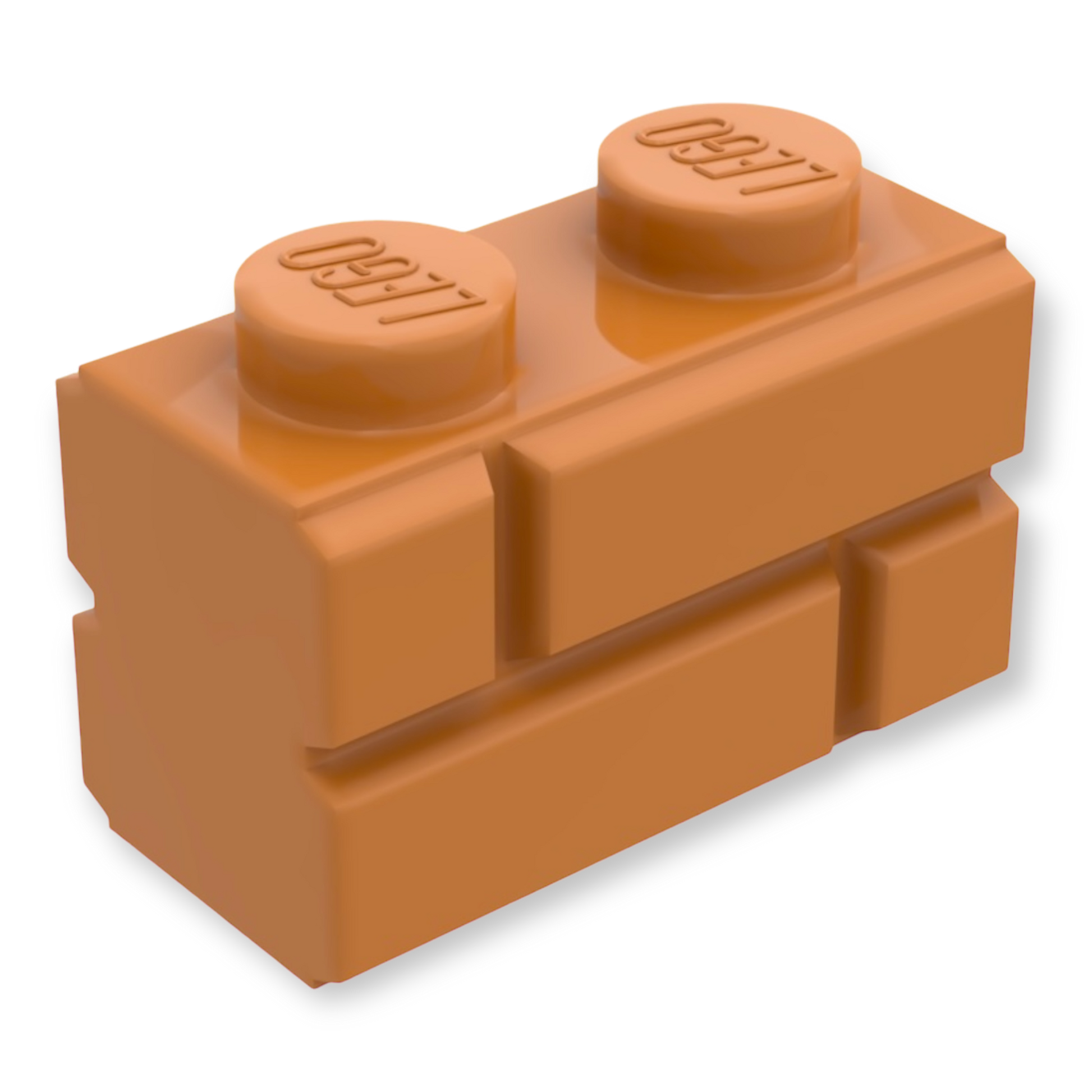 LEGO Brick Modified 1x2 - Mauerstein in Medium Nougat