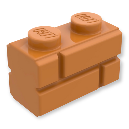 LEGO Brick Modified 1x2 - Mauerstein in Medium Nougat