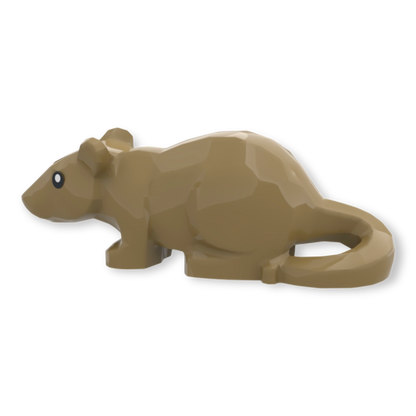 LEGO Ratte/Maus mit schwarzen Augen und weißen Pupillen