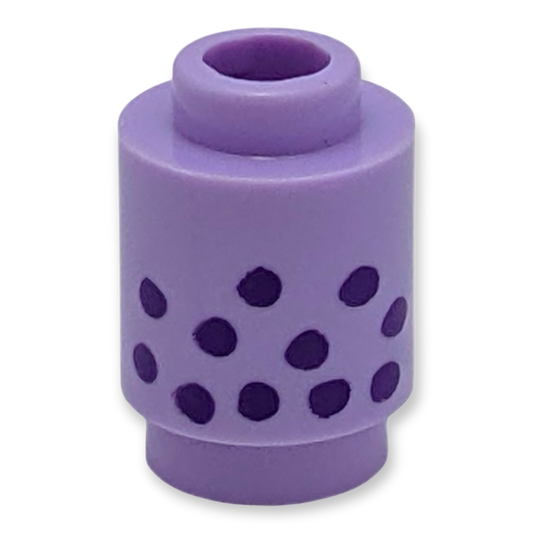 LEGO Brick 1x1 Round - Dark Purple Spots