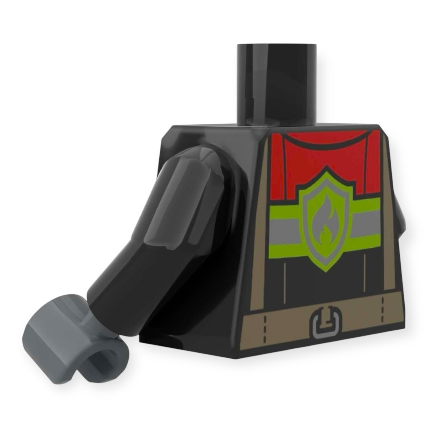 LEGO Minifiguren Torso 5419 - Schwarze Feuerwehr-Jacke