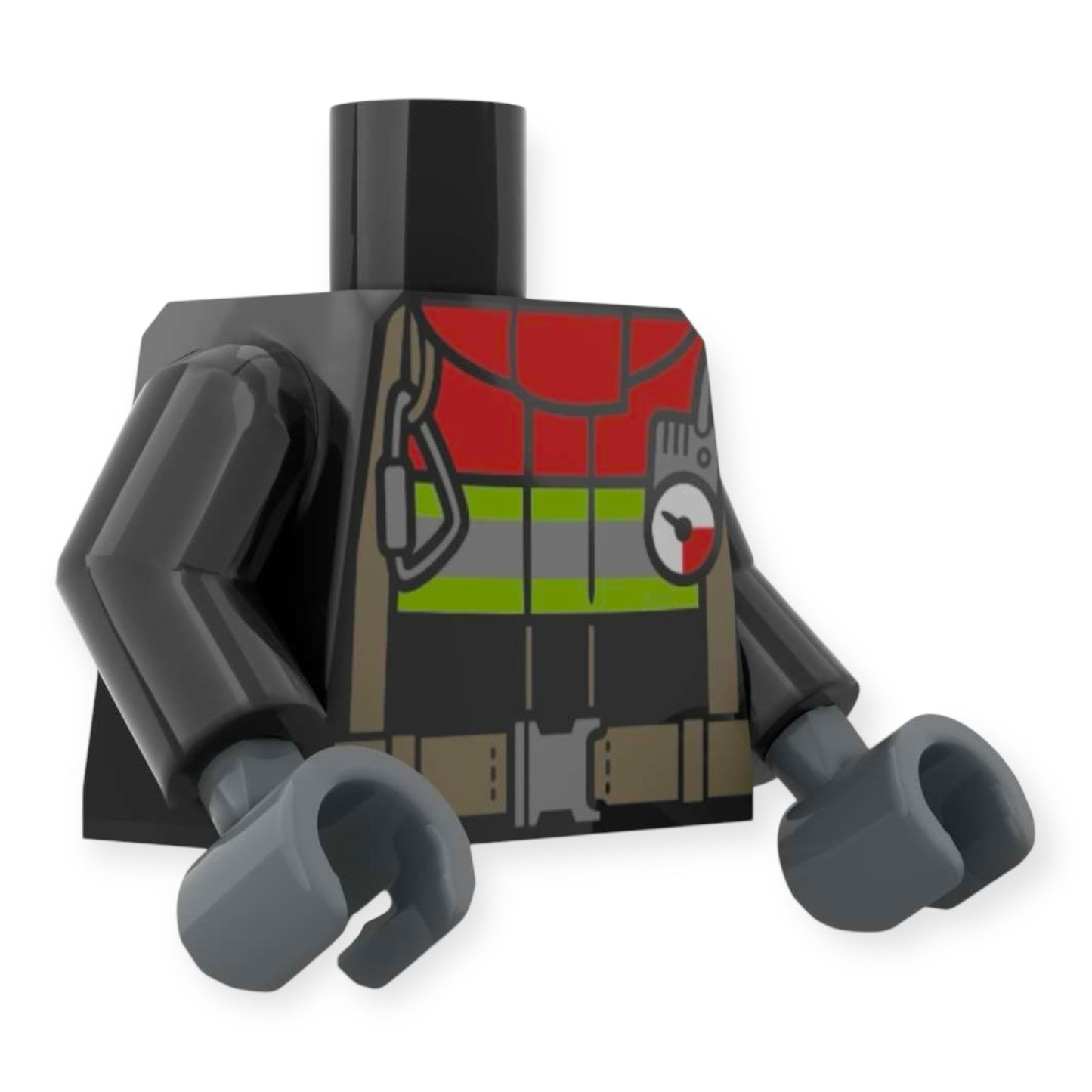 LEGO Minifiguren Torso 5419 - Schwarze Feuerwehr-Jacke