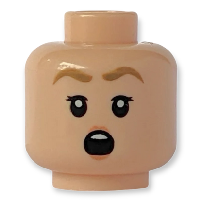 LEGO Head - 3462 Dunkelbraune Augenbrauen Nougat Lächeln / Überrascht