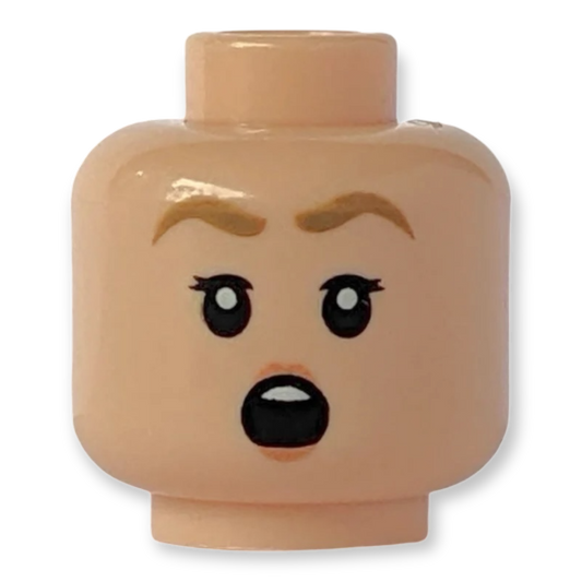 LEGO Head - 3462 Dunkelbraune Augenbrauen Nougat Lächeln / Überrascht