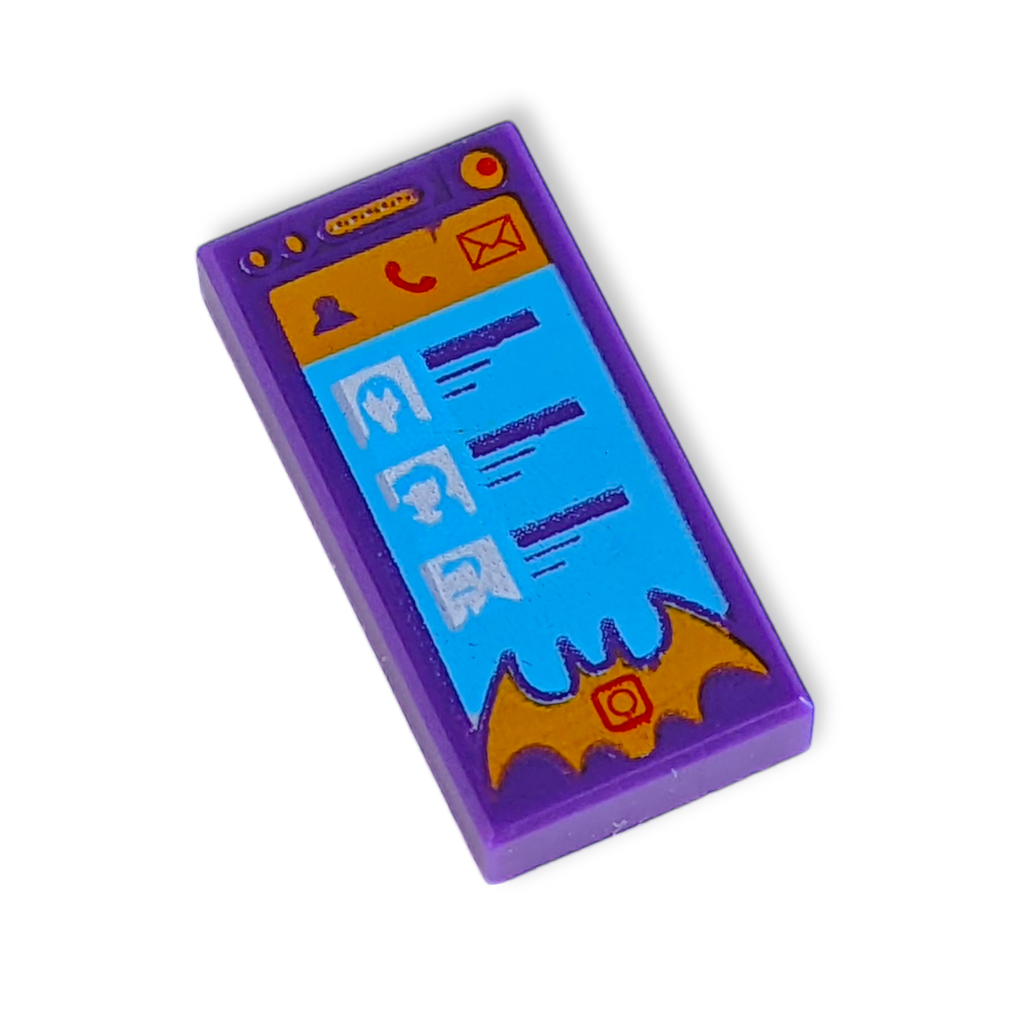 LEGO Tile 1x2 - Smartphone mit Batgirl Logo