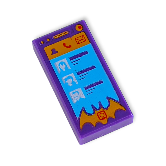 LEGO Tile 1x2 - Smartphone mit Batgirl Logo