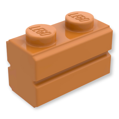 LEGO Brick Modified 1x2 - Mauerstein in Medium Nougat