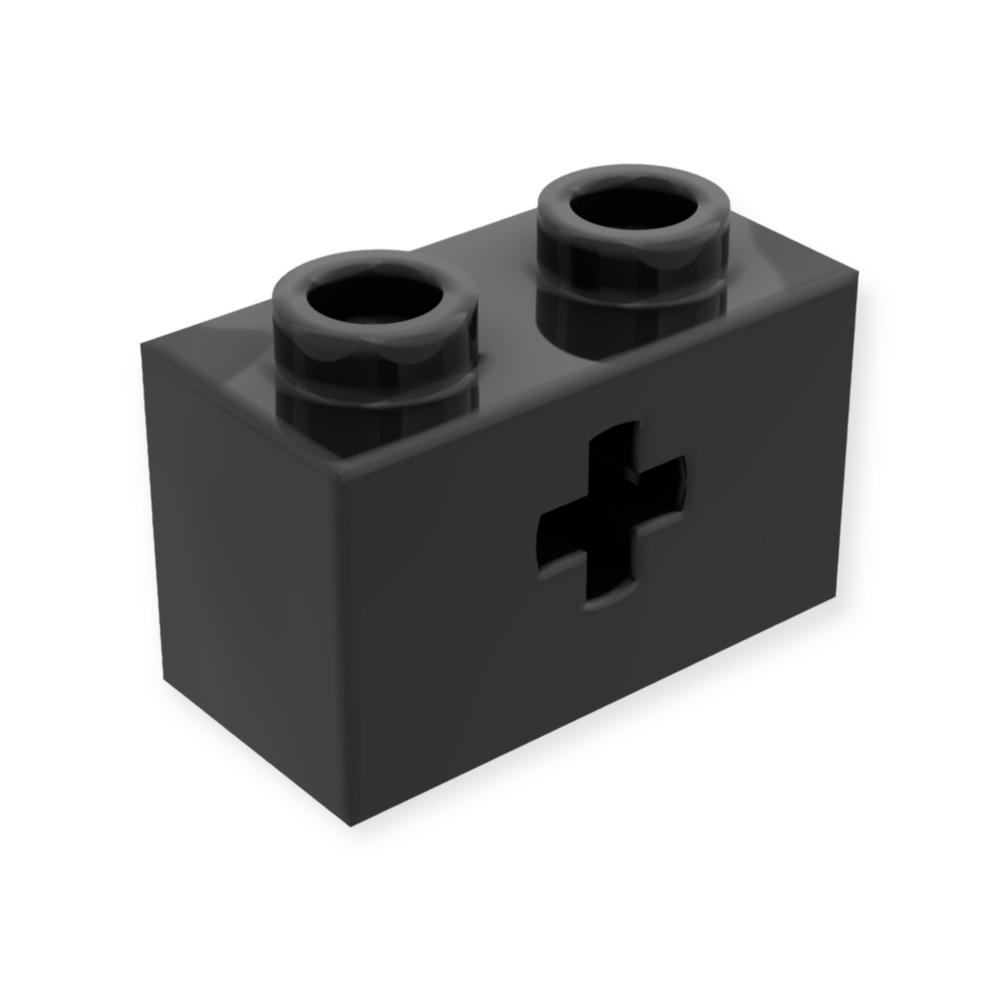 LEGO Technic Brick 1x2 with Axle Hole in Black