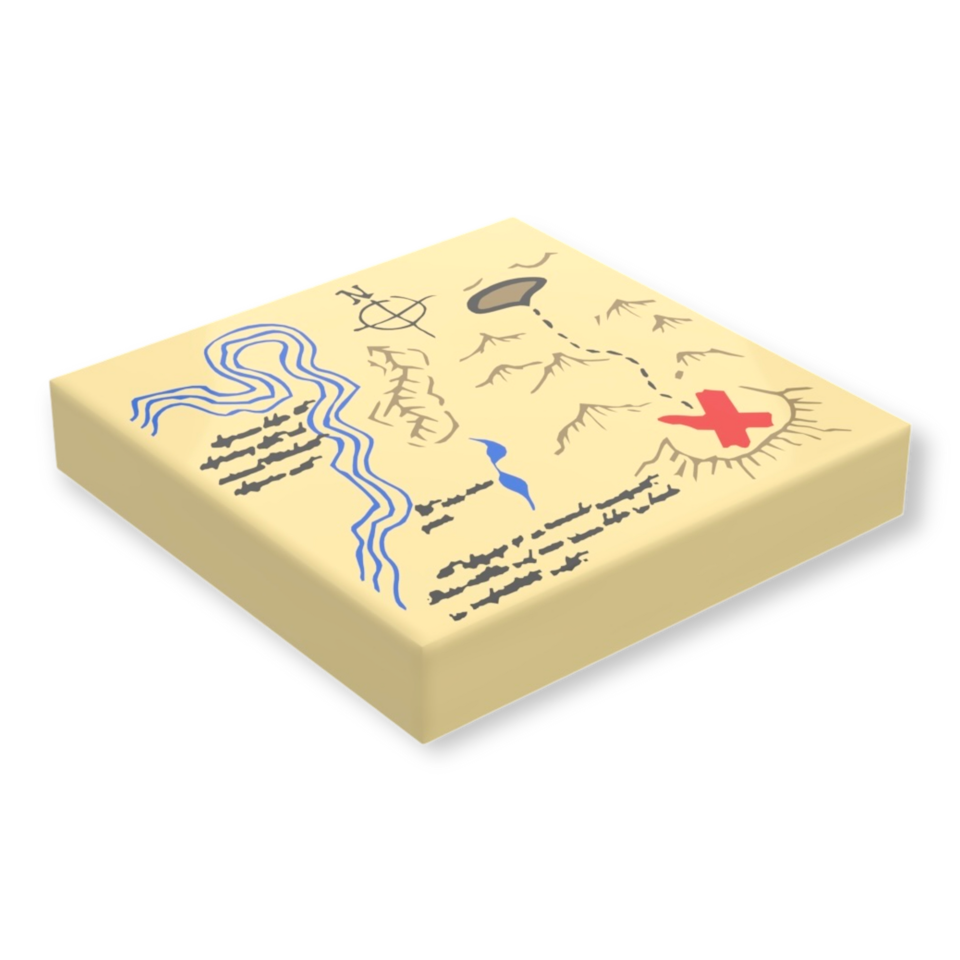 LEGO Tile 2x2 - Abenteurer Schatzkarte