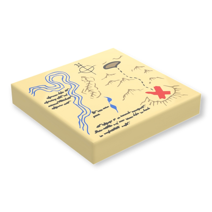 LEGO Tile 2x2 - Abenteurer Schatzkarte