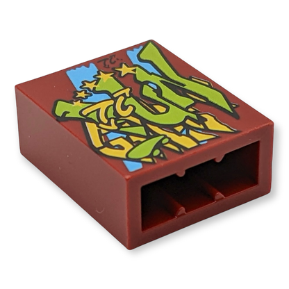 LEGO Brick 1x2x2 - Graffiti