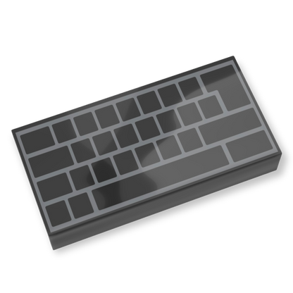 LEGO 1x2 Tile - Tastatur in Black