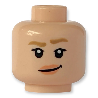 LEGO Head - 3462 Dunkelbraune Augenbrauen Nougat Lächeln / Überrascht