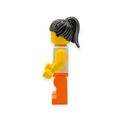 LEGO minifigure Yellow Flowers - Black Ponytail Hair twn062