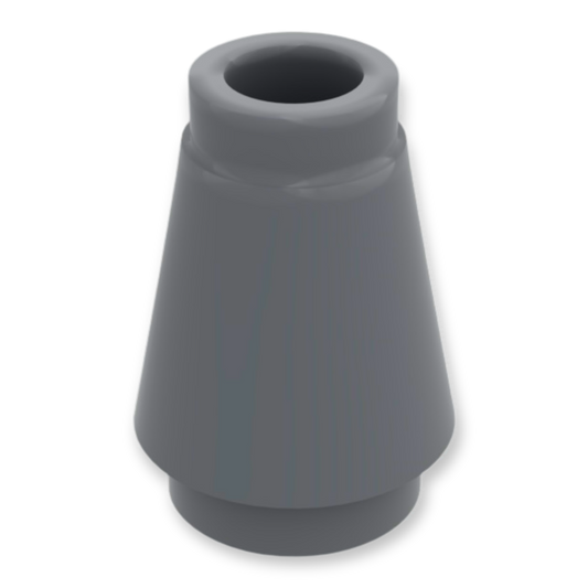 LEGO Cone 1x1 with Top Groove in Dark Bluish Gray