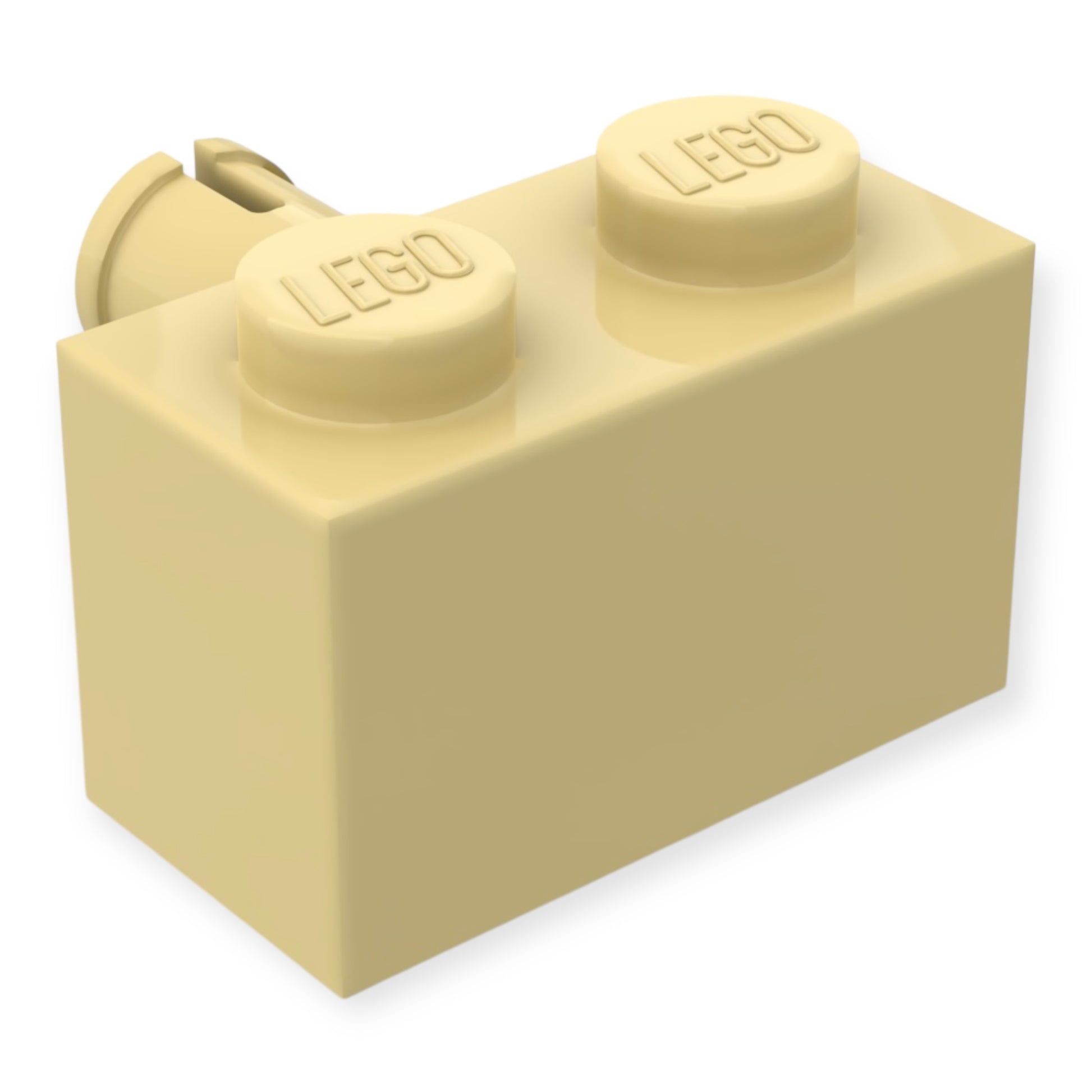 LEGO Brick Modified 1x2 - mit Pin in Beige / Tan