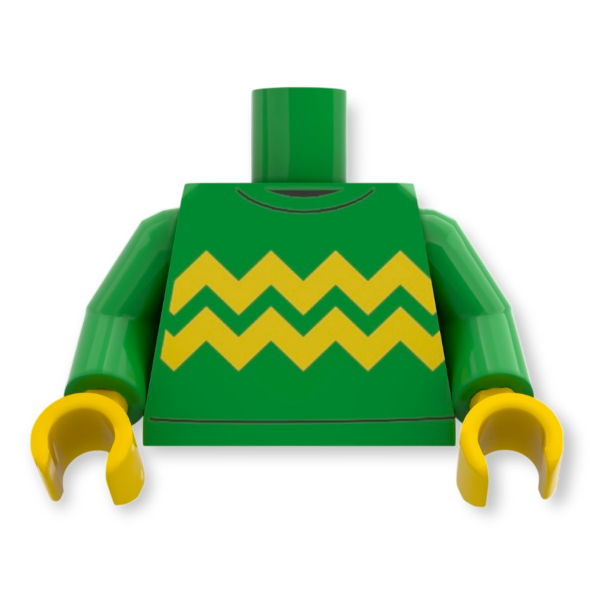 LEGO Torso 5997 Heller Grüner Pullover mit Hellgelben Zickzack-Linien