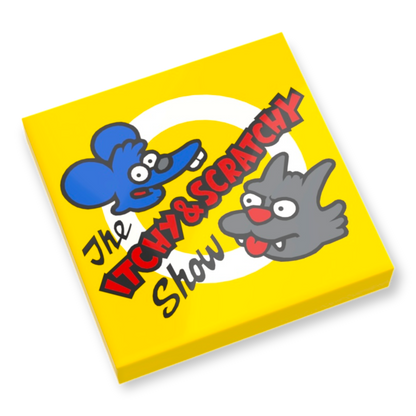 LEGO Tile 2x2 - The Itchy & Scratchy Show