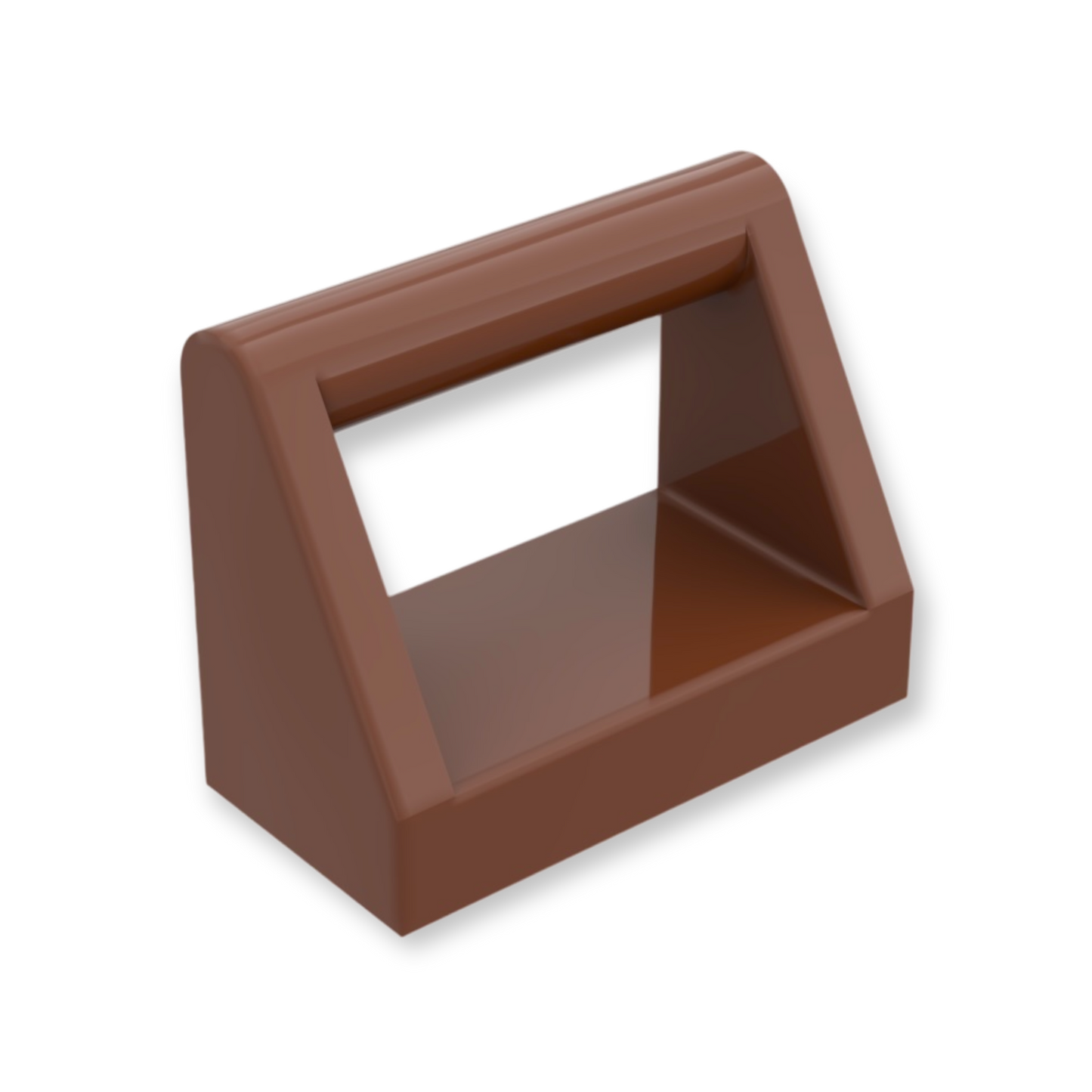 LEGO Tile Modified 1x2 with Bar Handle in Reddish Brown