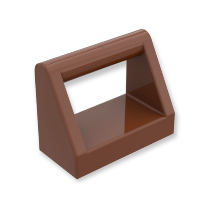 LEGO Tile Modified 1x2 with Bar Handle in Reddish Brown