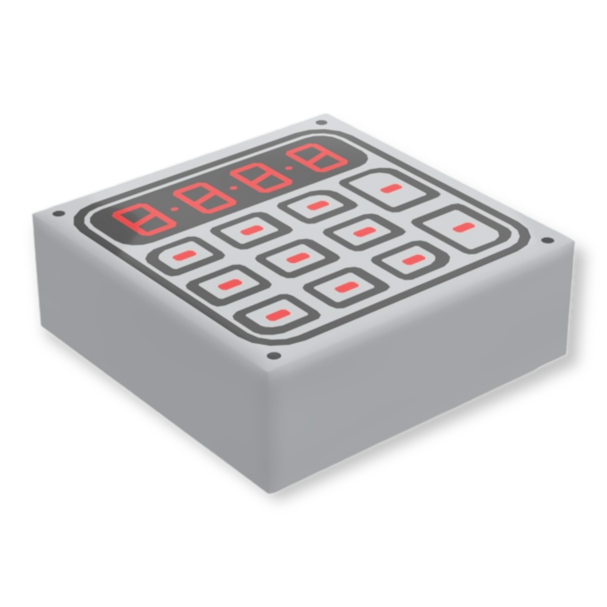 LEGO Tile 1x1 - mit schwarzem und rotem digitalen Tastenfeld-Aufdruck