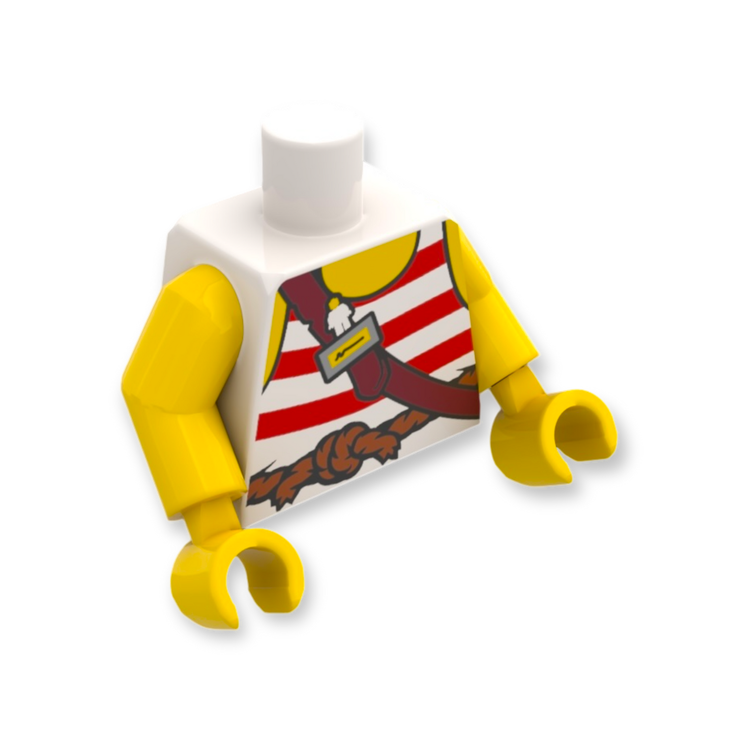 LEGO Torso - 6943 Piraten-Tanktop mit roten Querstreifen - Seilgürtel - Schultergurt