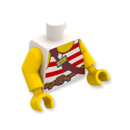 LEGO Torso - 6943 Piraten-Tanktop mit roten Querstreifen - Seilgürtel - Schultergurt