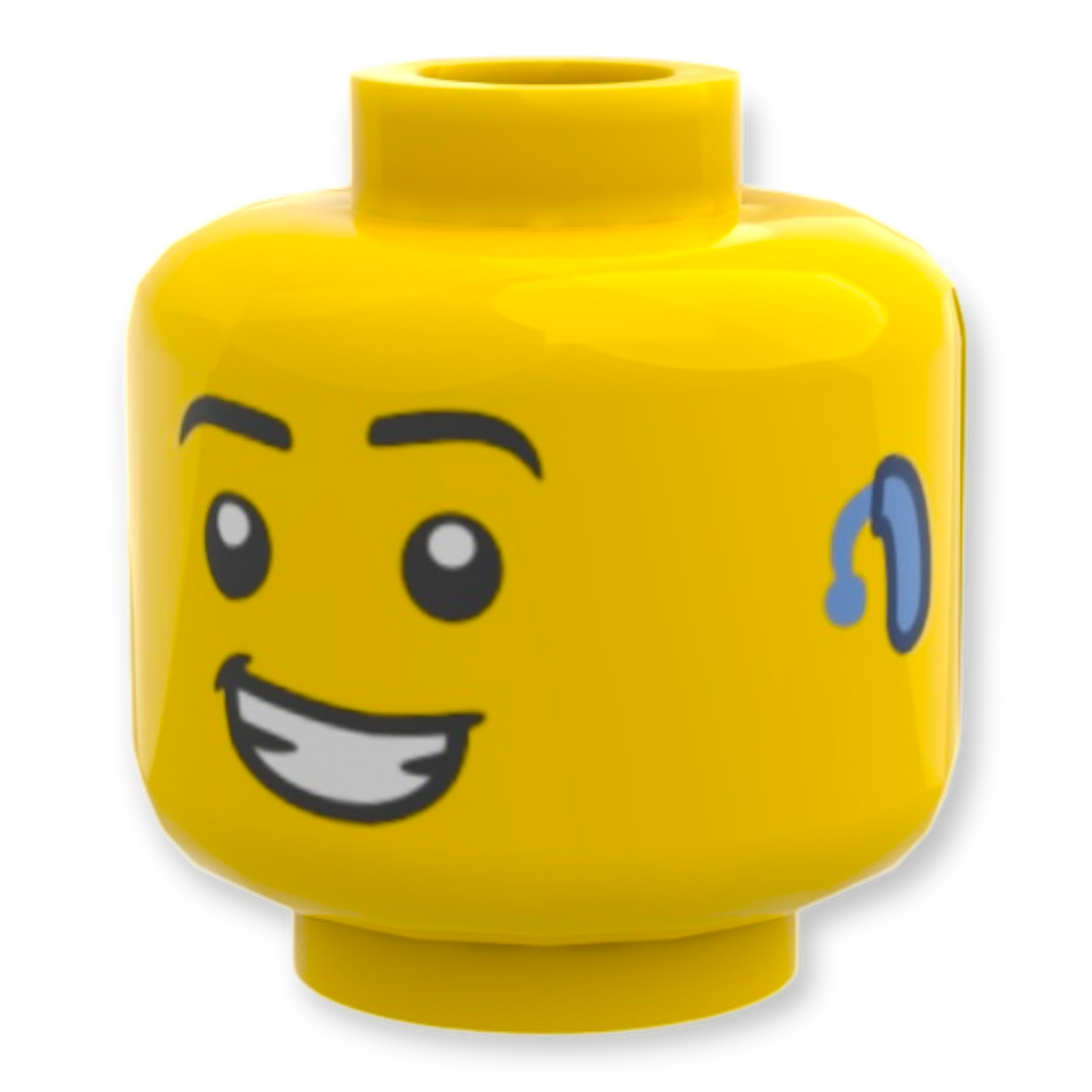 LEGO Head - 3769 mit schwarzen Augenbrauen und lächelndes Gesicht