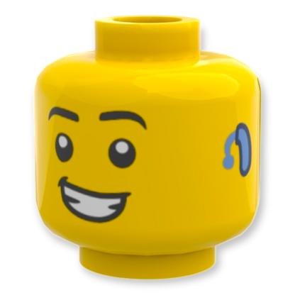 LEGO Head - 3769 mit schwarzen Augenbrauen und lächelndes Gesicht