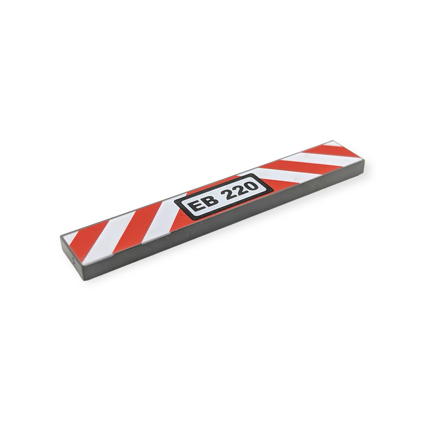 LEGO Tile 1x6 - EB 220 and Red and White Danger Stripes