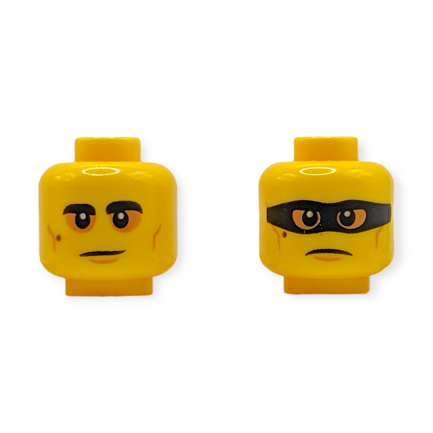 LEGO Minifiguren Kopf - 3060 Dual Sided Black Eyebrows and Mole