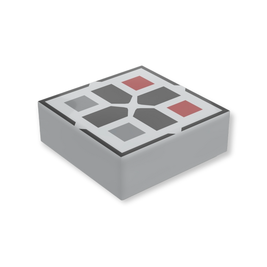 LEGO Tile 1x1 - Schwarzes Kreuz mit und dunkelroten und dunkelbläulich-grauen Knöpfen