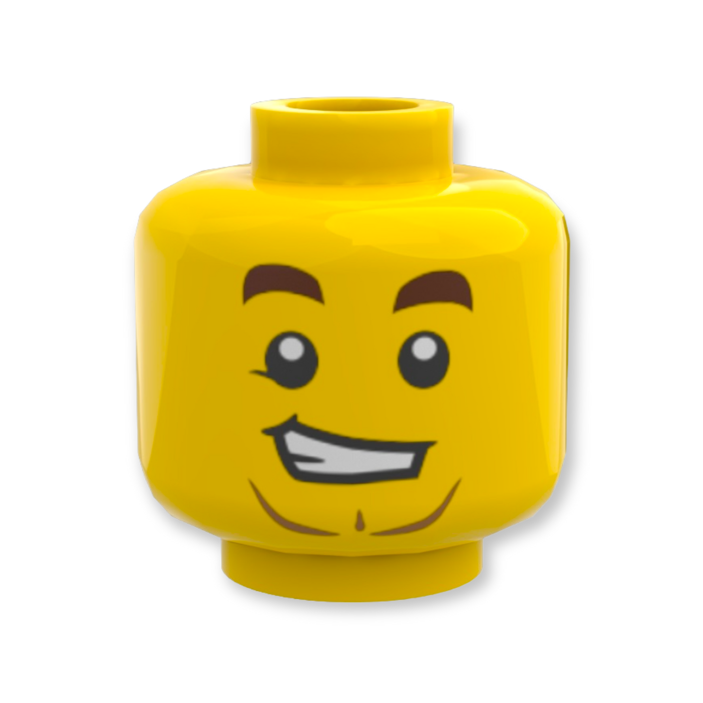 LEGO Head - 2601 Brown Eyebrows Lopsided Grin