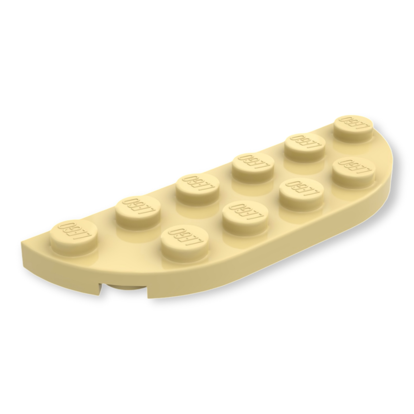 LEGO Plate Round Corner 2x6 Double in Tan