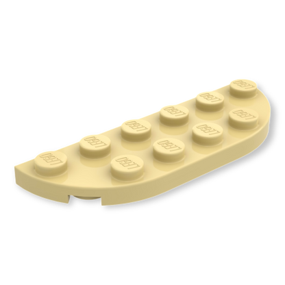 LEGO Plate Round Corner 2x6 Double in Tan