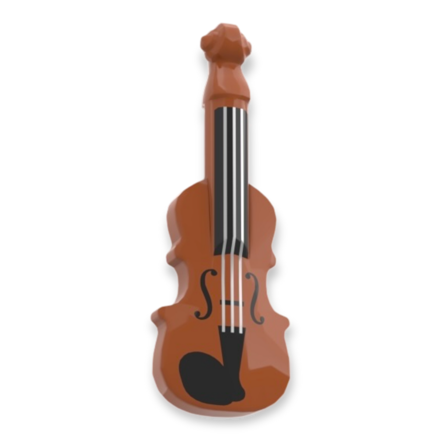 LEGO® Minifiguren-Utensil – Violine mit silbernen Saiten, schwarzem Griffbrett, F-Löchern und Kinnhalter