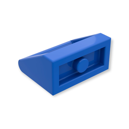 LEGO Tile Modified 1x2 with Bar Handle in Blue