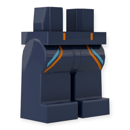 LEGO Minifiguren Beine 4777 - Azurblau-orangene Streifen