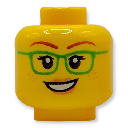 LEGO Minifiguren Kopf - 2972 Doppelseitige grüne Damenbrille