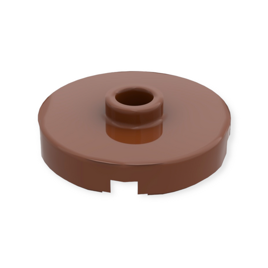 LEGO Tile Round 2x2 Open Stud - Reddish Brown