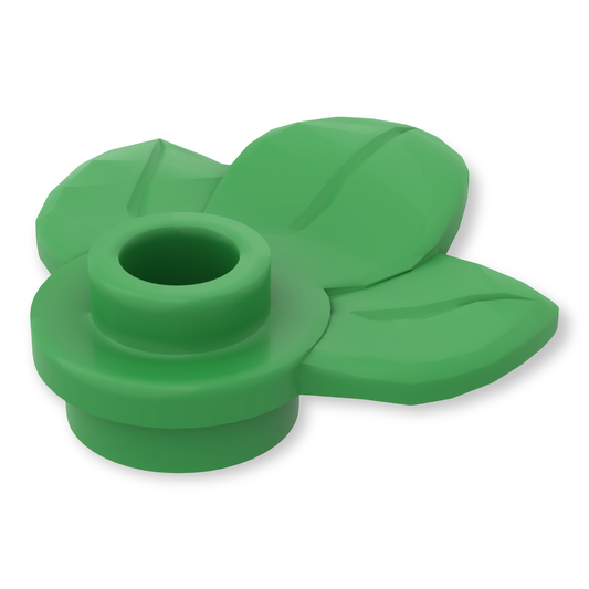 LEGO Plant Plate 1x1 mit 3 Blättern - Bright Green