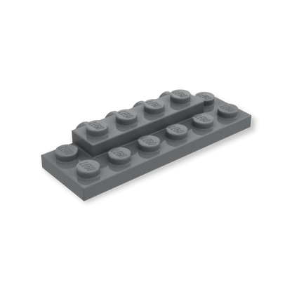 LEGO Plate Modified 2x6x2/3 with 4 Studs on Side in Dark Bluish Gray