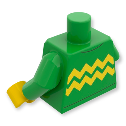 LEGO Torso 5997 Heller Grüner Pullover mit Hellgelben Zickzack-Linien