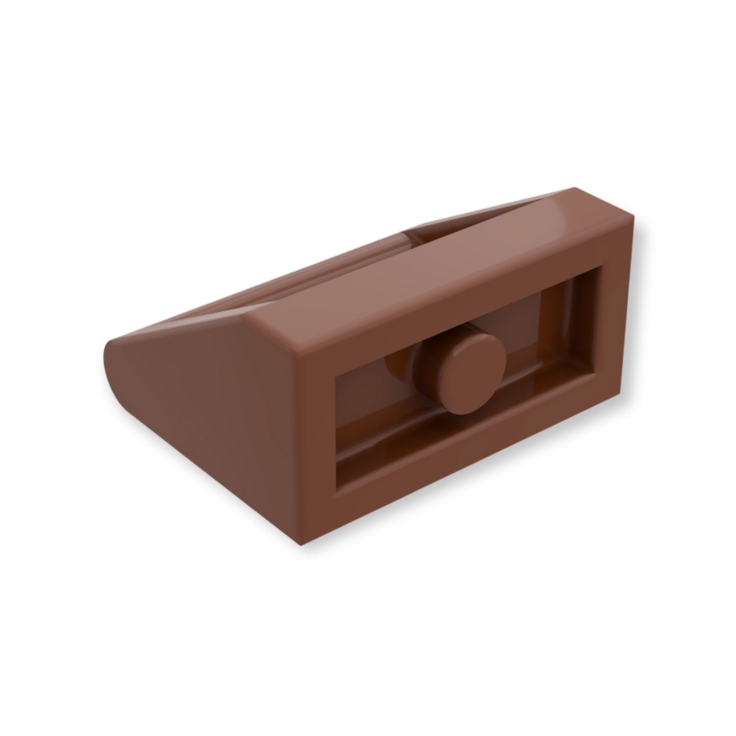 LEGO Tile Modified 1x2 with Bar Handle in Reddish Brown