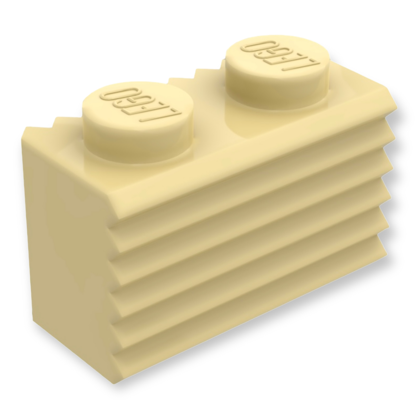 LEGO Brick Modified 1x2 - Grill / Fluted Profile in Tan