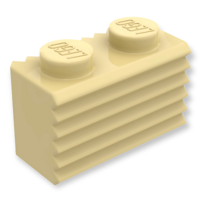 LEGO Brick Modified 1x2 - Grill / Fluted Profile in Tan