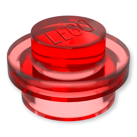 LEGO Plate Round 1x1 - Transparent-Rot