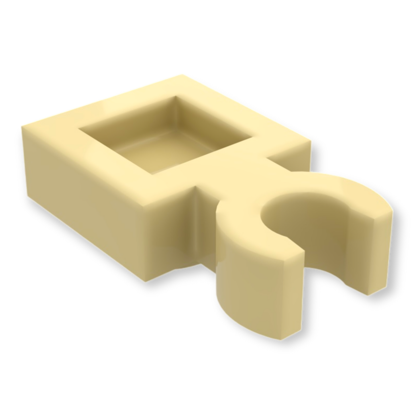 LEGO Plate Modified 1x1 Open O Clip - Tan